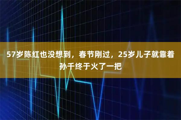 57岁陈红也没想到，春节刚过，25岁儿子就靠着孙千终于火了一把