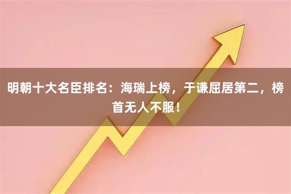 明朝十大名臣排名:海瑞上榜,于谦屈居第二,榜首无人不服!